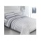 Completo Lenzuola Letto Una Piazza Percalle Di Cotone Made In Italy Rigato Grigio